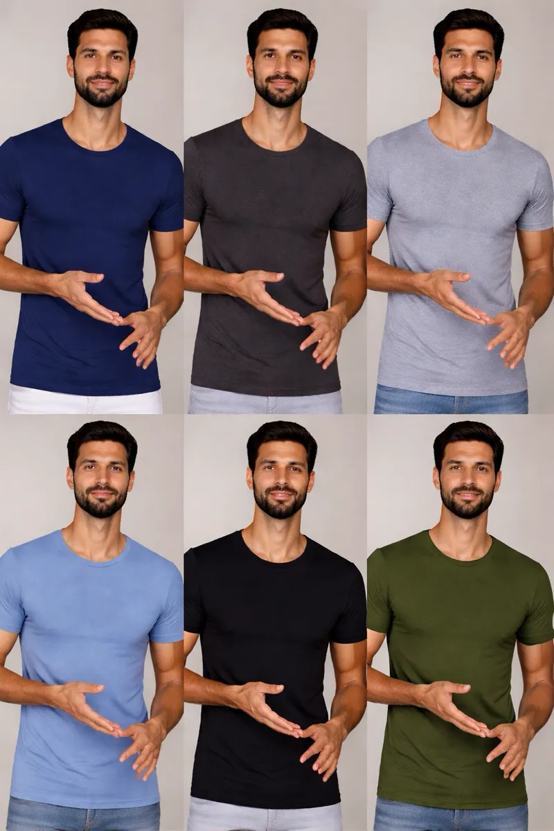 6 تيشرتات بألوان مختلفة